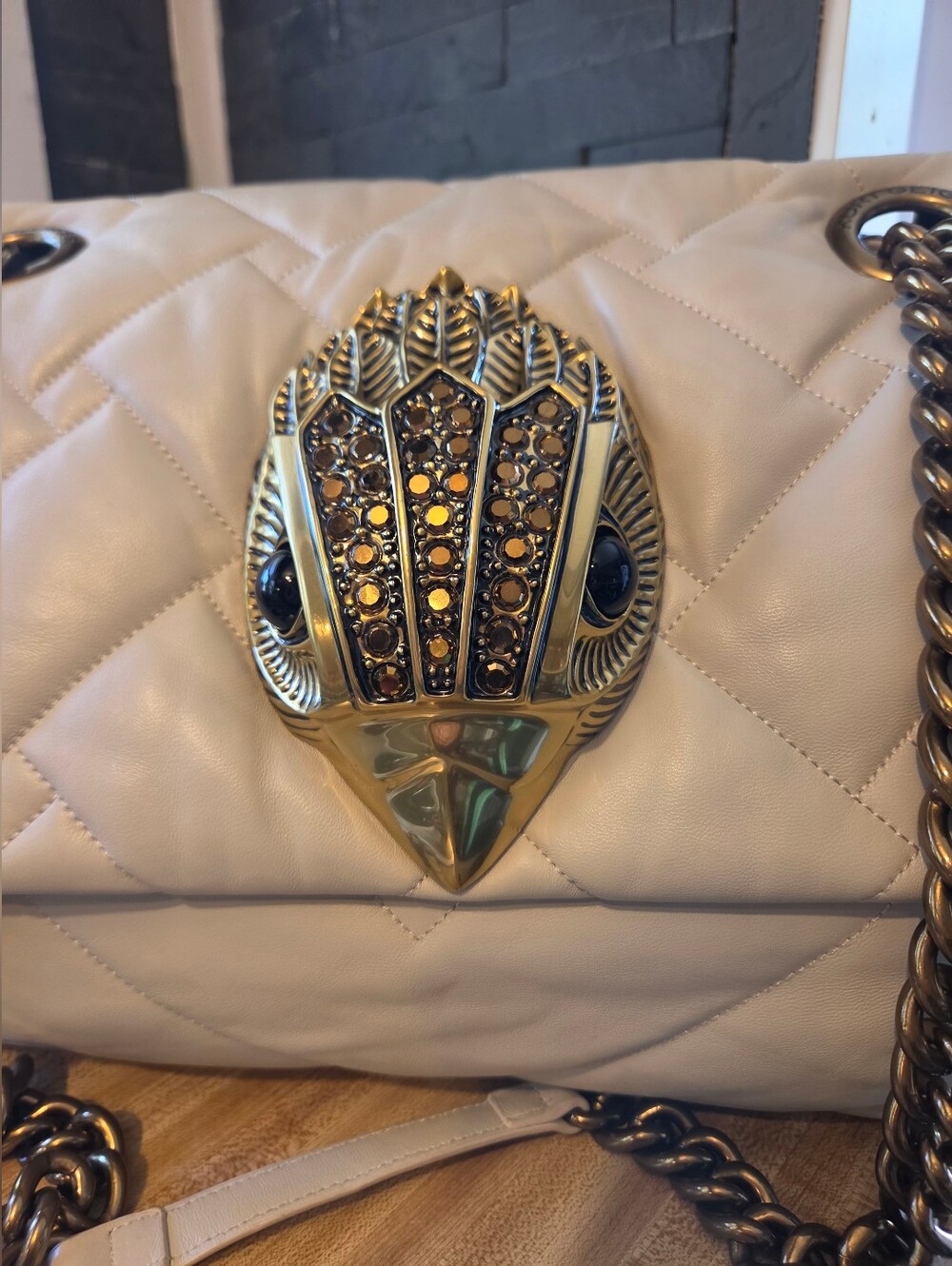 Kurt Geiger NWT Creme Quilted Macro Kensington GORGEOUS - Picture 4 of 11